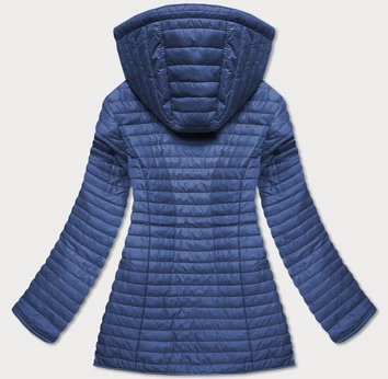 Damska dwustronna kurtka z kapturem niebieska (sf732)