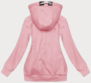 Rozpinana gładka bluza damska różowa (2311)