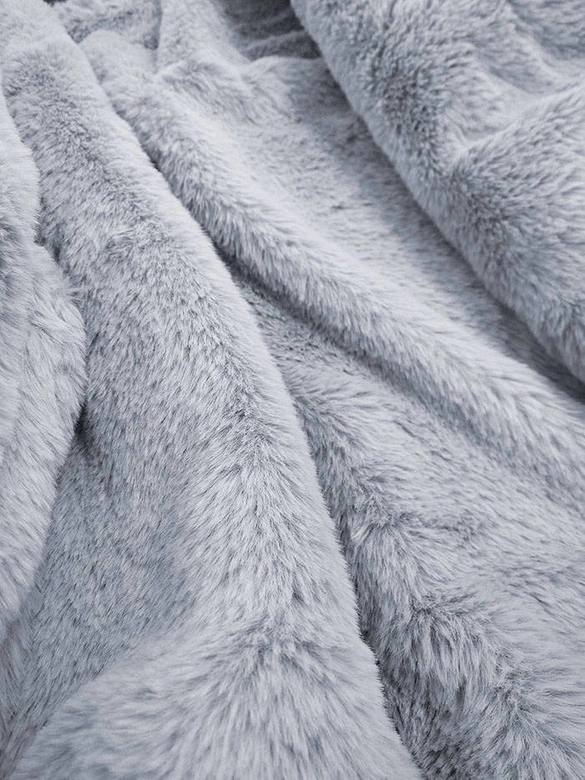 Futrzana kurtka jeansowa niebieska (10538)