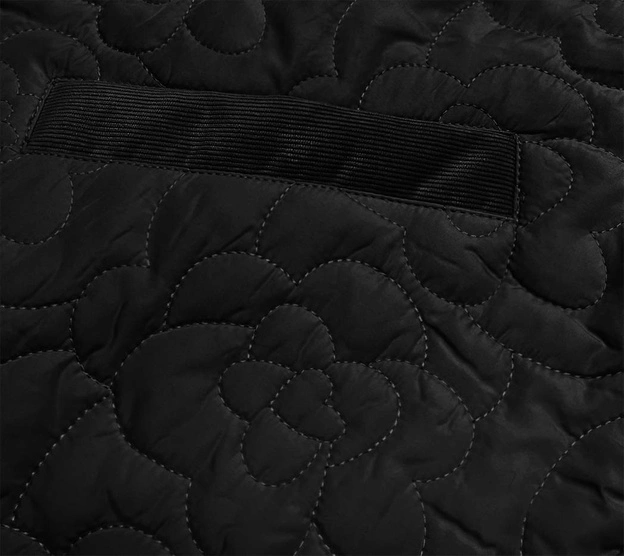 Cienka kurtka damska z ozdobnym pikowaniem czarna (jin226)