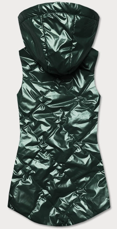 METALICZNY BEZRĘKAWNIK DAMSKI Z KAPTUREM ZIELONY (HS-1817)