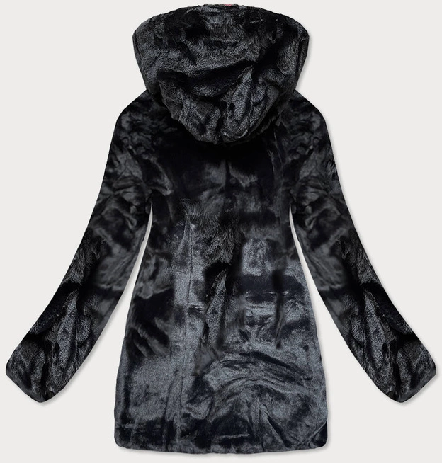 DWUSTRONNA KURTKA DAMSKA ZIMOWA CZARNA (B9582-101)