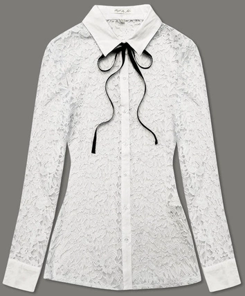 Koronkowa bluzka damska ecru (SSH16292)