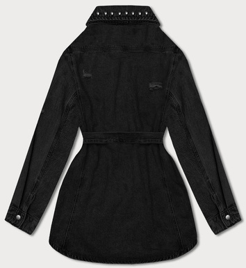 Jeansowa kurtka damska oversize czarna (M6958)