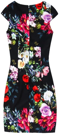 OŁÓWKOWA SUKIENKA W KWIATY CZARNA (ART45)