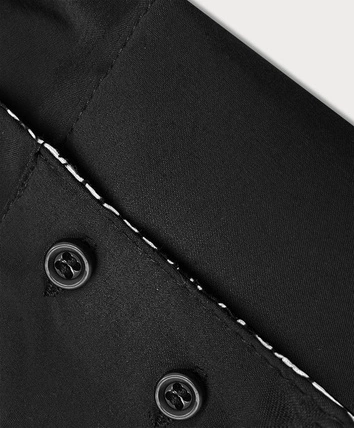 Bluzka z wstawkami w pepitkę czarna (WD16113)