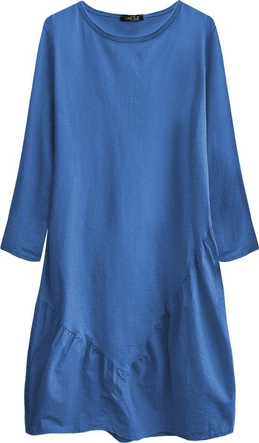 BAWEŁNIANA SUKIENKA OVERSIZE CHABROWA (306ART)