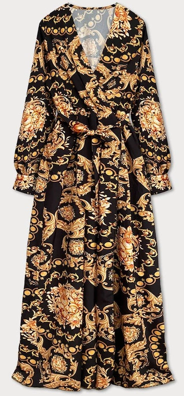 WZORZYSTA SUKIENKA MAXI CZARNA (682/2ART)