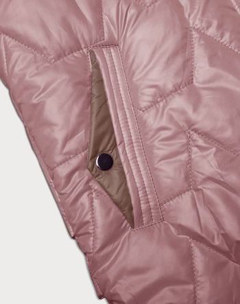 Cienka kamizelka damska ze złotym suwakiem S'West brudny róż (B8229-52)