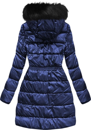 ORTALIONOWA DŁUŻSZA ZIMOWA KURTKA DAMSKA NIEBIESKA (J9-005)