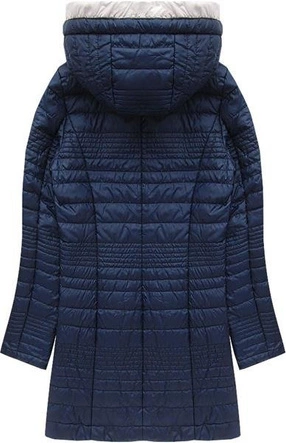 DŁUGA KURTKA PIKOWANA GRANATOWA 2 (21599)