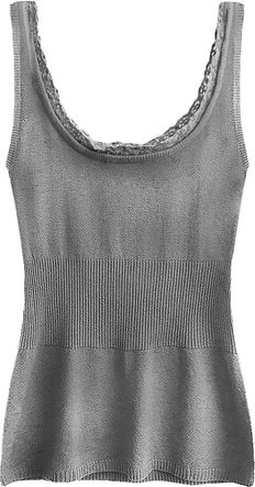 SWETERKOWA BLUZKA NA RAMIĄCZKACH SZARA (1515)