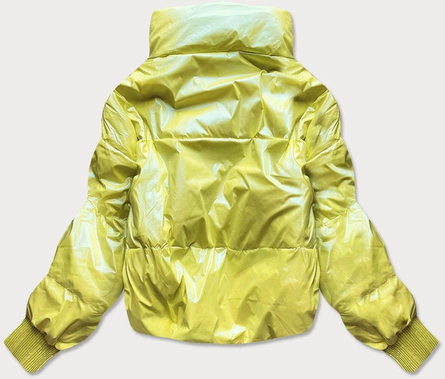 KRÓTKA KURTKA DAMSKA OVERSIZE NEONOWO ŻÓŁTA (651ART)