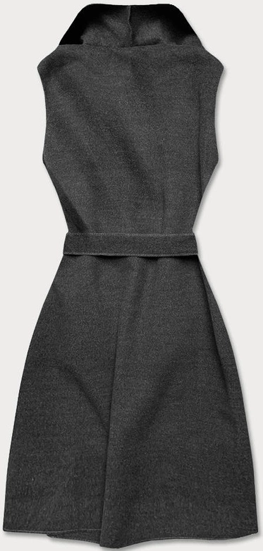 ASYMETRYCZNA KAMIZELKA Z PASKIEM GRAFITOWA (748ART)