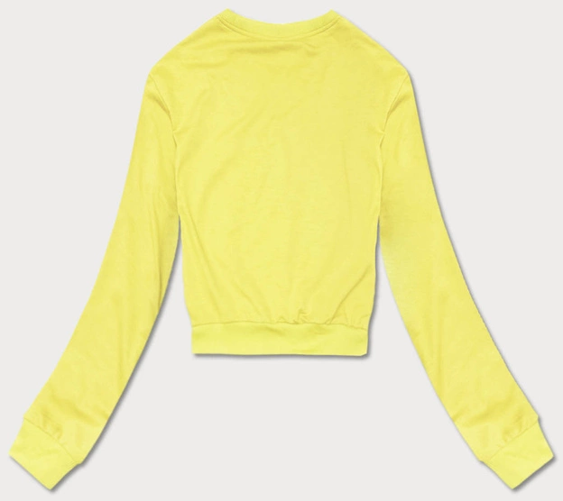 Cienka krótka bluza dresowa damska żółta (8B938-33)