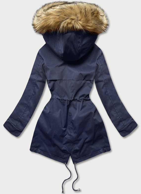 Parka damska z podpinką granatowa (m-21201)