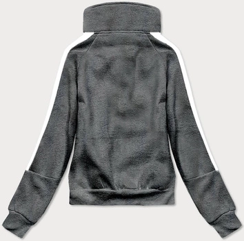 Rozpinana bluza damska ze stójką szara ciemna (26038)