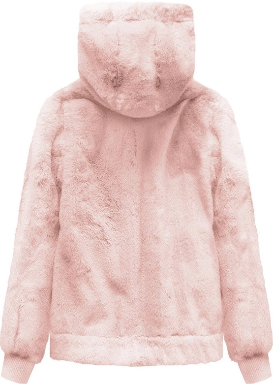 PLUSZOWA KURTKA Z KAPTUREM PUDROWY RÓŻ (2019)