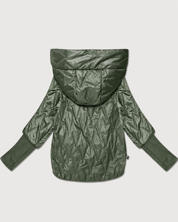 Cienka kurtka damska z dzianinowymi ściągaczami Goodlookin khaki (B8575/B6099-11)