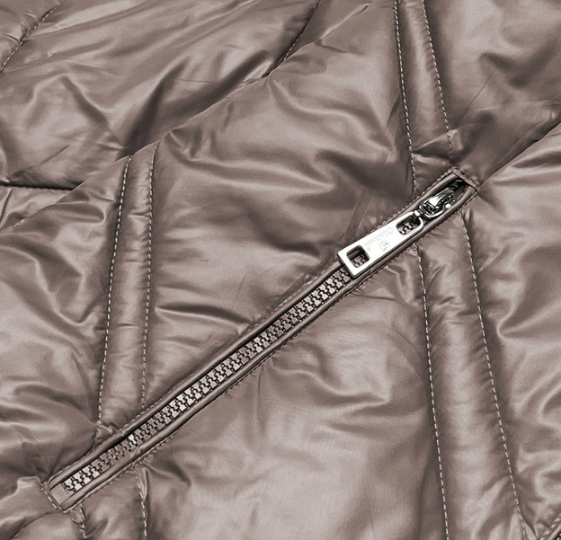 Pikowana kurtka damska cappuccino (H-97-2)