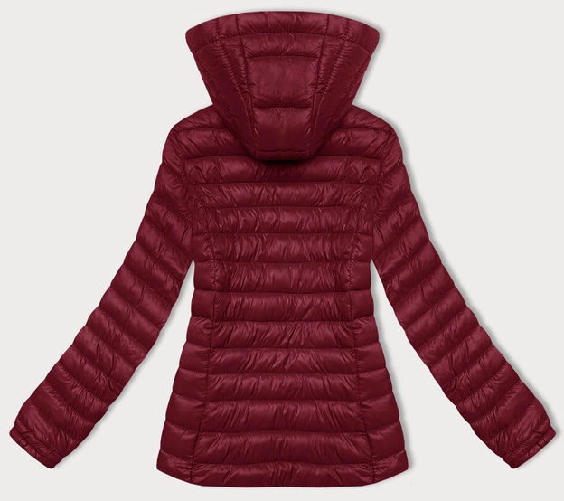 Pikowana kurtka damska z kapturem J Style bordo (16M9102-06)