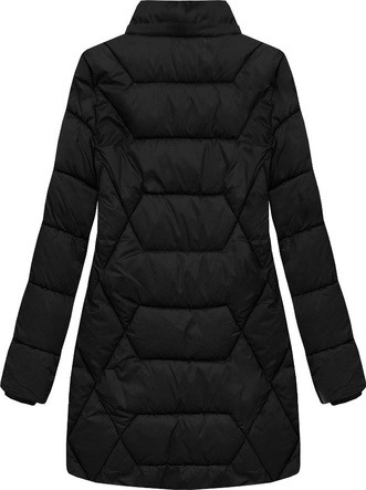 PIKOWANA KURTKA Z KAPTUREM CZARNA (B2644)