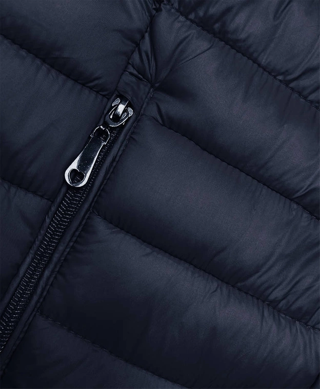 Pikowana kurtka damska ze stójką granatowa (16M9111-215)