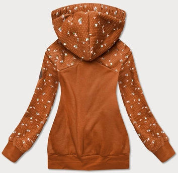 Bluza damska z kwiatuszkami karmelowa (amg828)