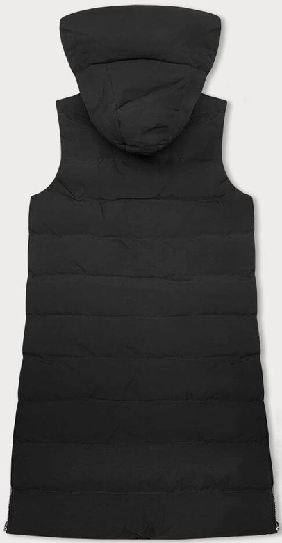 Długa puchowa kamizelka damska czarna (5M3157-392)