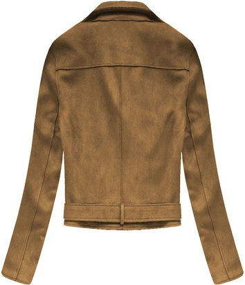 KRÓTKA ZAMSZOWA RAMONESKA Z KLAMRĄ BRĄZOWA (8095K)