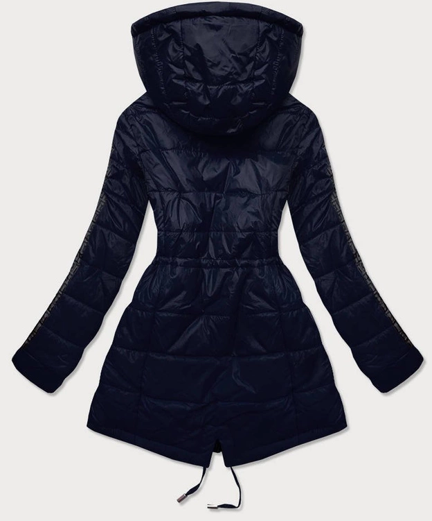 Dwustronna kurtka damska granatowo-grafitowa (w556-1)