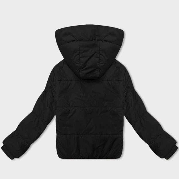 Krótka kurtka damska z kapturem J Style czarna (16M9237-392)