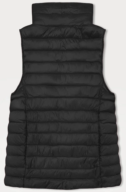 Pikowany bezrękawnik damski ze stójką J style czarny (16M9158-392)