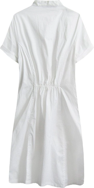 BAWEŁNIANA SUKIENKA KOSZULOWA BIAŁA (1052)