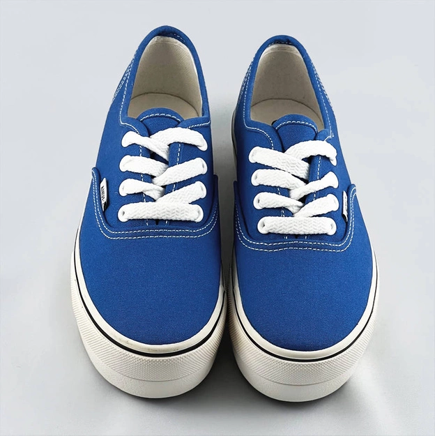 Tenisówki damskie z ozdobnymi przeszyciami niebieskie (aw020303)