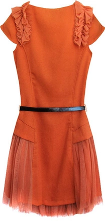 SUKIENKA Z TIULOWYMI WSTAWKAMI CEGLANA (3688)