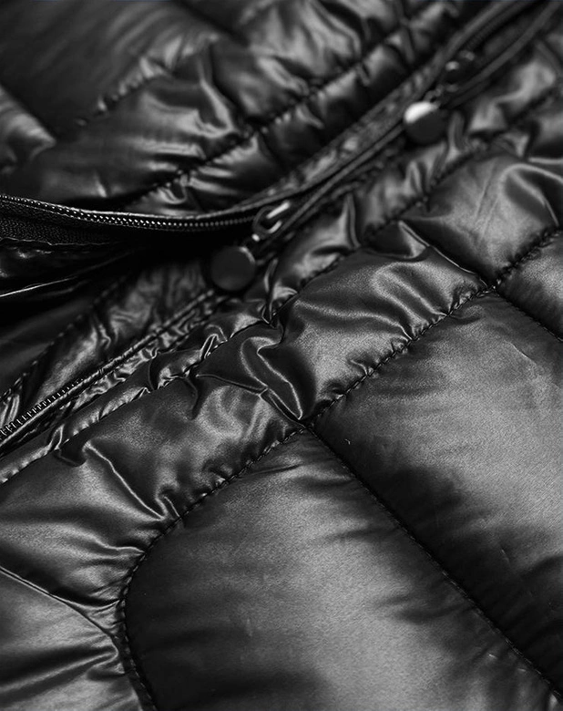 Przejściowa kurtka damska plus size czarna (7724plus)