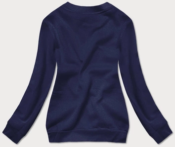 Bluza dresowa damska ze ściągaczami granatowa (w01-66)