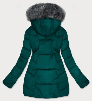 PIKOWANA KURTKA DAMSKA ZIMOWA ZIELONA (B9527)