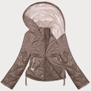 Kurtka damska z trokami ściągającymi po bokach S'West ciemny beż (B8235-101)