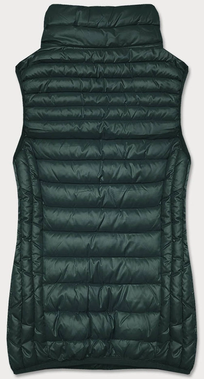 Bezrękawnik ze stójką damski ciemnozielony (b2722-10)