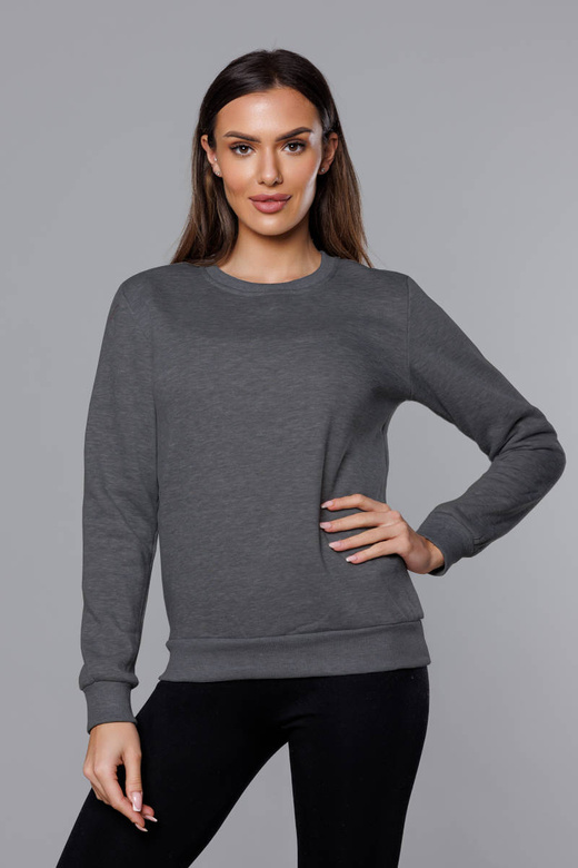 Bluza dresowa damska ze ściągaczami grafitowa (w01-5)