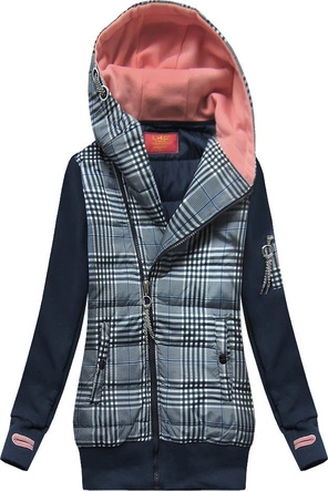 Bluza z łączonych materiałów granatowa (AMG-611A)