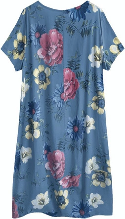 BAWEŁNIANA SUKIENKA OVERSIZE CIEMNONIEBIESKA (341ART)