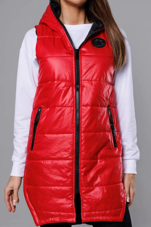 Kamizelka z geometrycznym dołem czerwona (B0122-4)