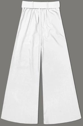 Eleganckie spodnie damskie z paskiem białe (18727)