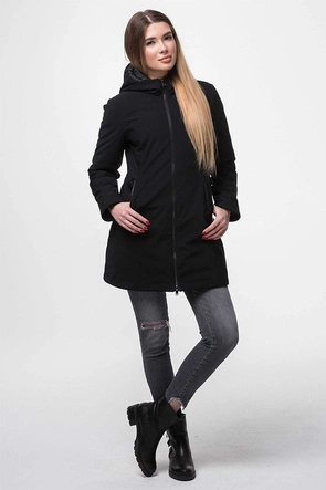 KURTKA Z KAPTUREM CZARNA (J18-006)