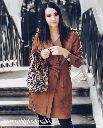 DWURZĘDOWY TRENCZ ZAMSZOWY CZERWONY (6003)