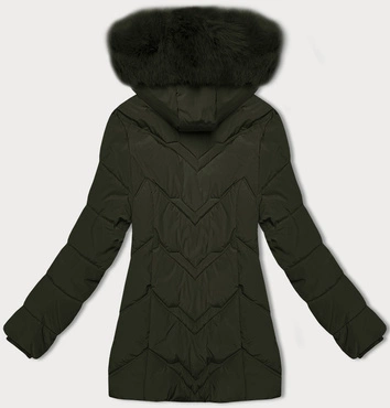 Kurtka zimowa damska plus size z kapturem S'west khaki (B8300-11)