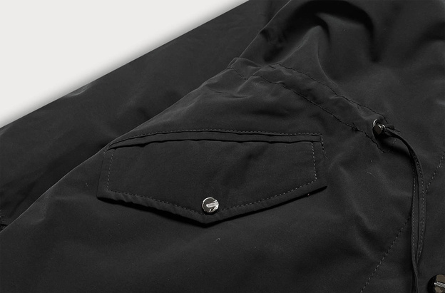 Zimowa parka damska na futerku czarna (W619/1)